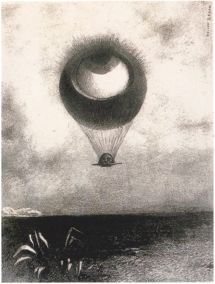 オディロン・ルドン「目は奇妙な気球のように無限に向かう」